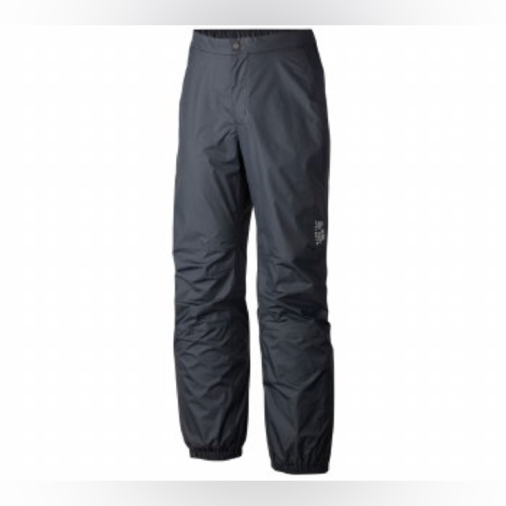 Mountain Hardwear Mens Small Black Plasmic Nylon Dry Q Evap Rain Pants Ankle Zip